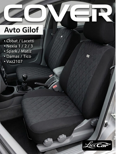 Чехол на сиденье автомобиля - Kanzec, Lacetti, Damas, Cobalt, Spark, Matiz, Nexia 1/2/3 — EVOKOR-AVTOMOBILORINDIGIUCHUNGILOFCOVER-ЧЕРН-DAMAS12
