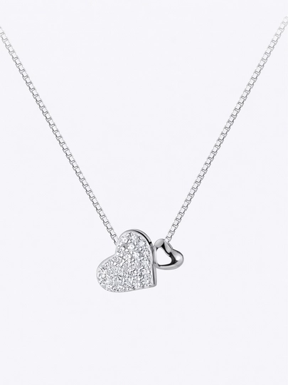 Женская цепочка ALIXANDRA из серебра 925 пробы с покрытием 18K золота, кулон сердце — OOYSHA-ALX0010-СЕРЕБРН