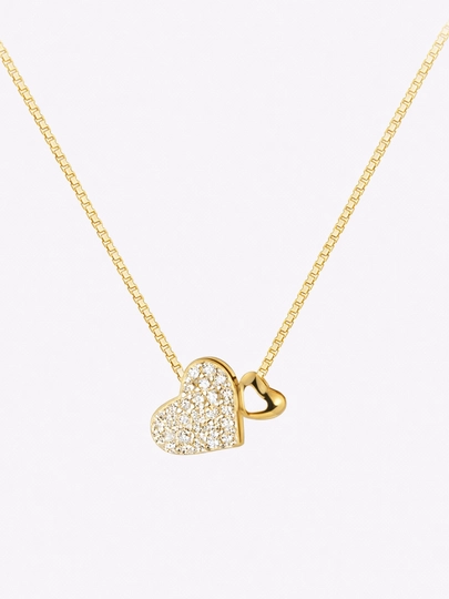 Женская цепочка ALIXANDRA из серебра 925 пробы с покрытием 18K золота, кулон сердце — OOYSHA-ALX0010-ЗОЛОТ