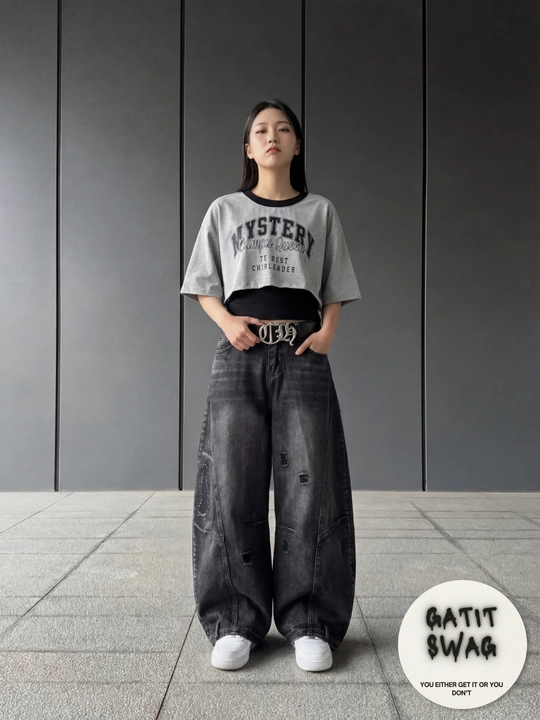 Jinsi baggy oversize Y2K