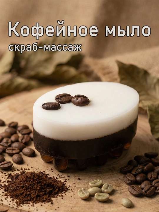 Массажное мыло ручной работы, люффа, натуральный состав, аппетитный аромат - 