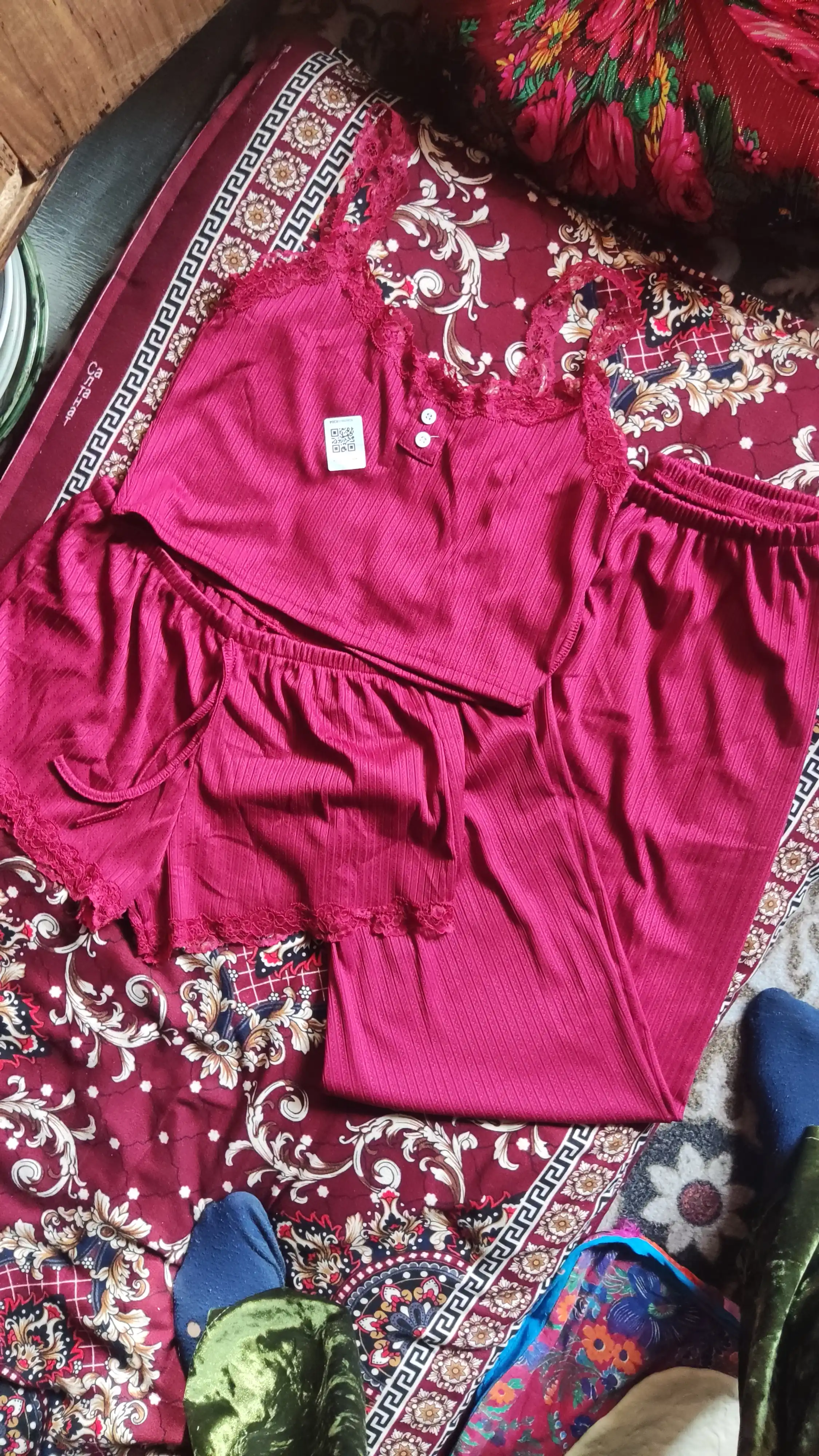 Ayollar uchun pijama to‘plami, pijama, 3 tasi 1 da, ayollar tungi kiyimi