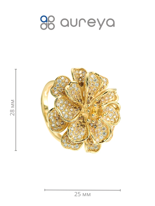 Кольцо из серебра 925 пробы с родием, вставки: Фианит (R315927MUL1SY925)
