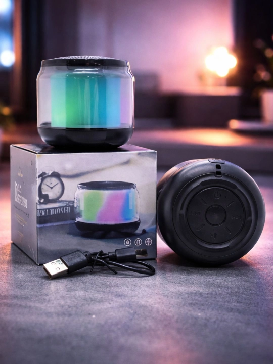 Беспроводная мини-колонка S300, портативная, с RGB-подсветкой, мощный стереозвук, подарок - 