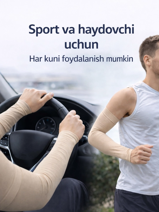 Qo‘l uchun yeng (arm sleeve) UV himoya, sport uchun elastik qo‘l yengi
