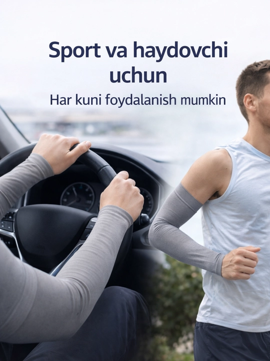 Qo‘l uchun yeng (arm sleeve) UV himoya, sport uchun elastik qo‘l yengi