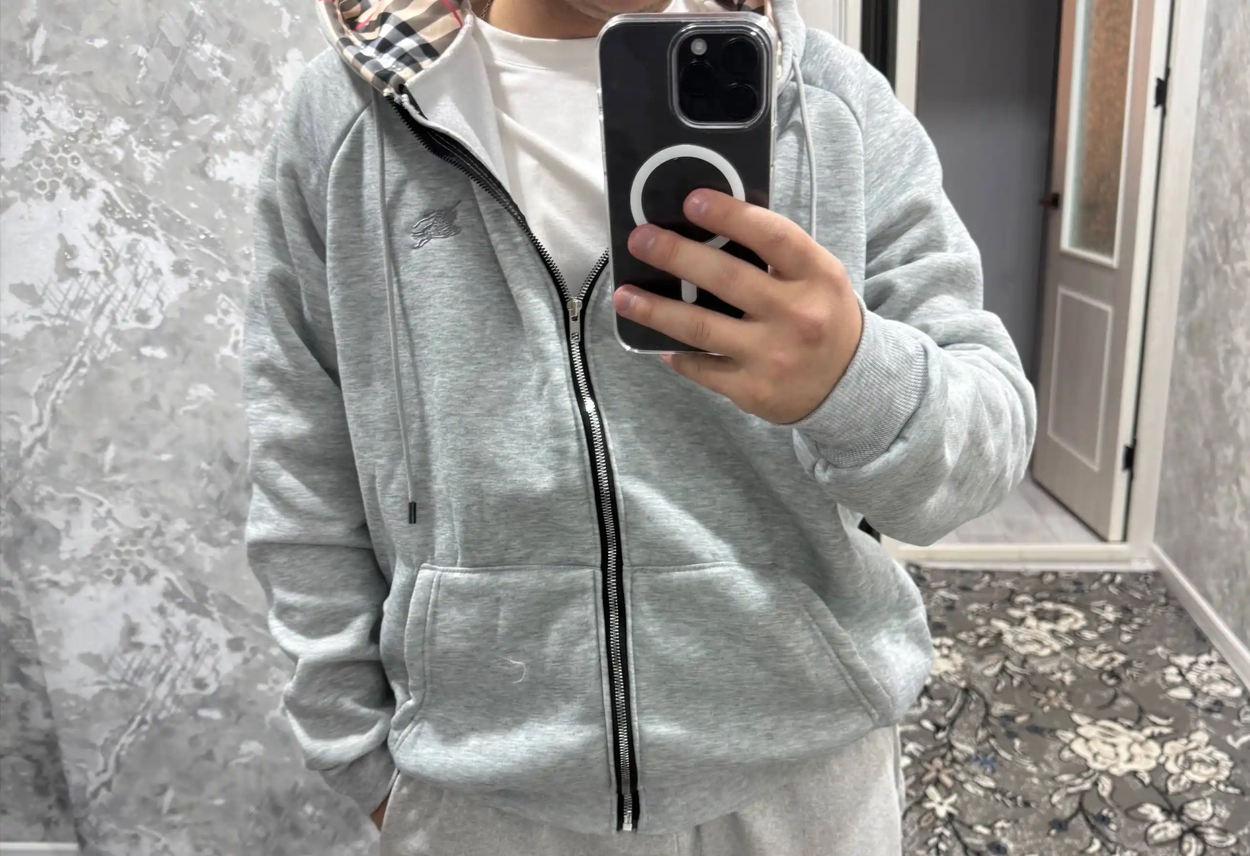 Erkaklar va ayollar uchun Burberry, kapyushonli va molniyali xudi, zip, kurtka, S–2XL