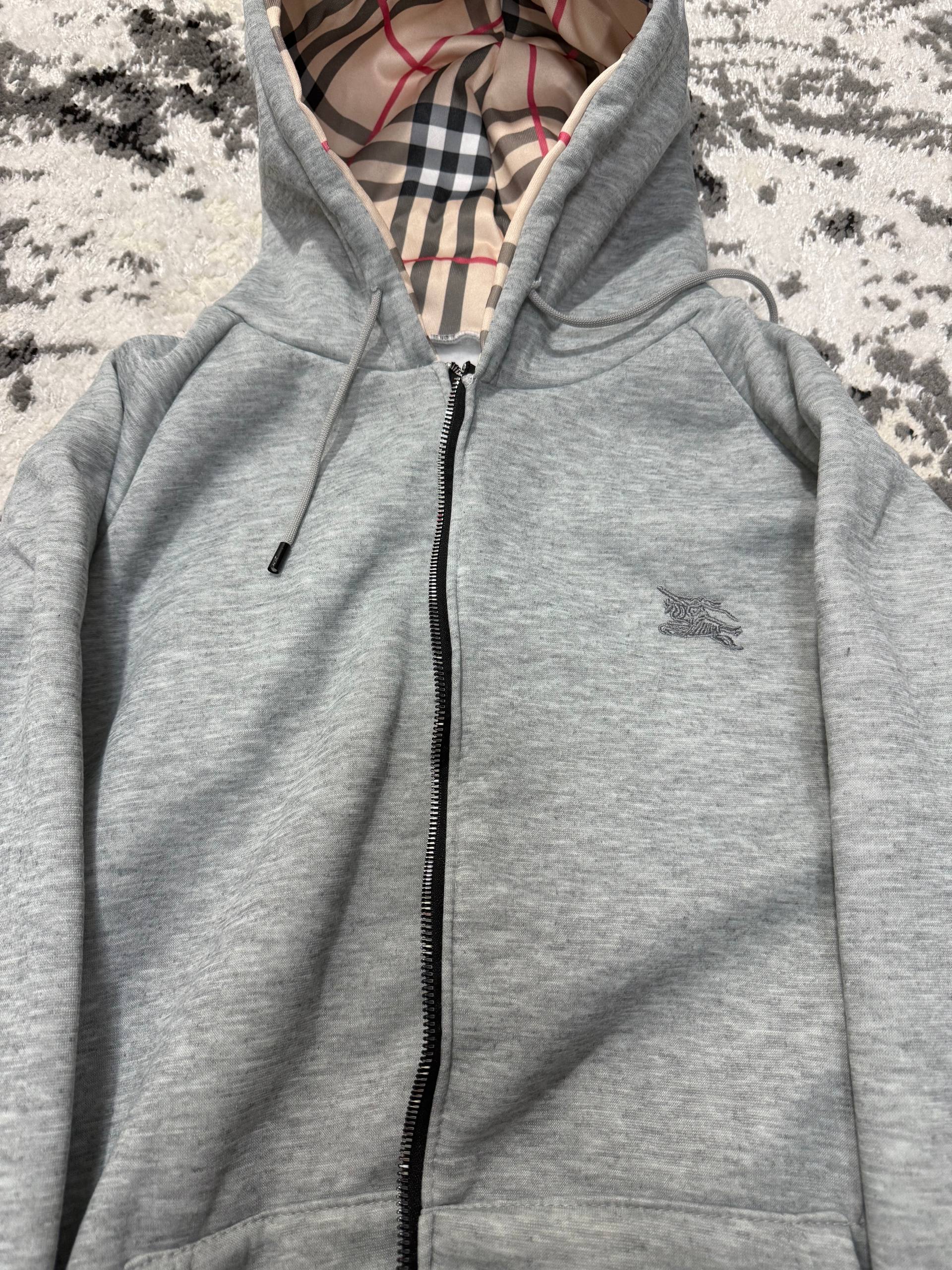 Erkaklar va ayollar uchun Burberry, kapyushonli va molniyali xudi, zip, kurtka, S–2XL