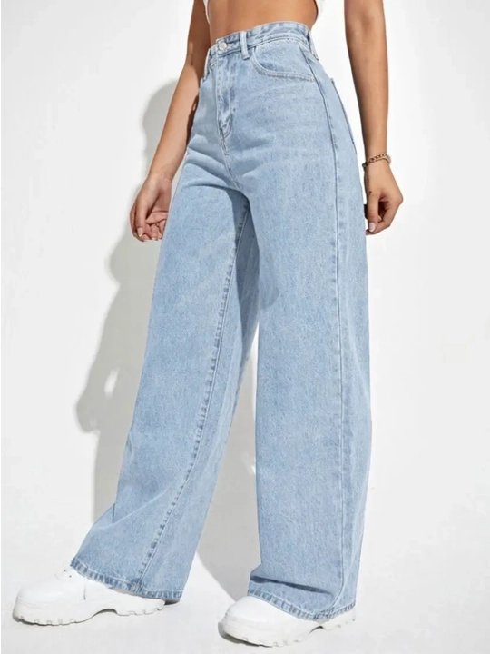 Ayollar uchun zamonaviy keng fasonli jinsi  yuqori bel  qulay va trend wide leg jinsilar