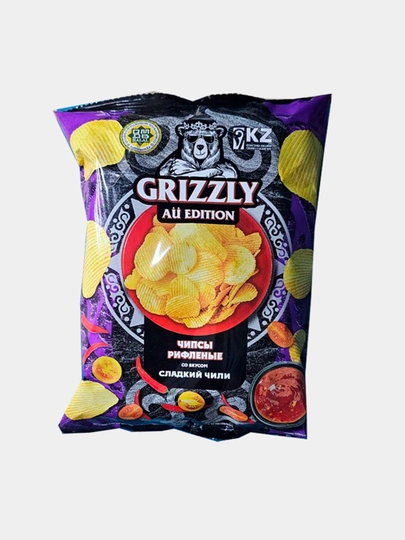 Чипсы натуральные рифленые Grizzly со вкусом сладкий чили 100 г — SNACKS1-GRIZZLI6
