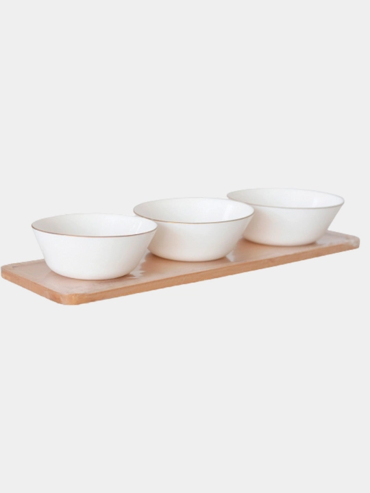 Tayanchli salat idishlari (chinni/bambuk) HOMEZAZA/DANNY HOME LMLW45-4T+G 11,2 sm 4 pr 1x24 - 