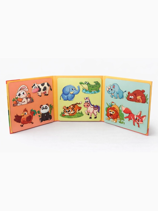 Развивающий детский 3D магнитный пазл в виде книги, 12–16 элементов
