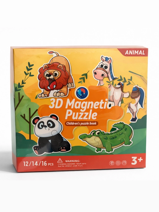 Развивающий детский 3D магнитный пазл в виде книги, 12–16 элементов