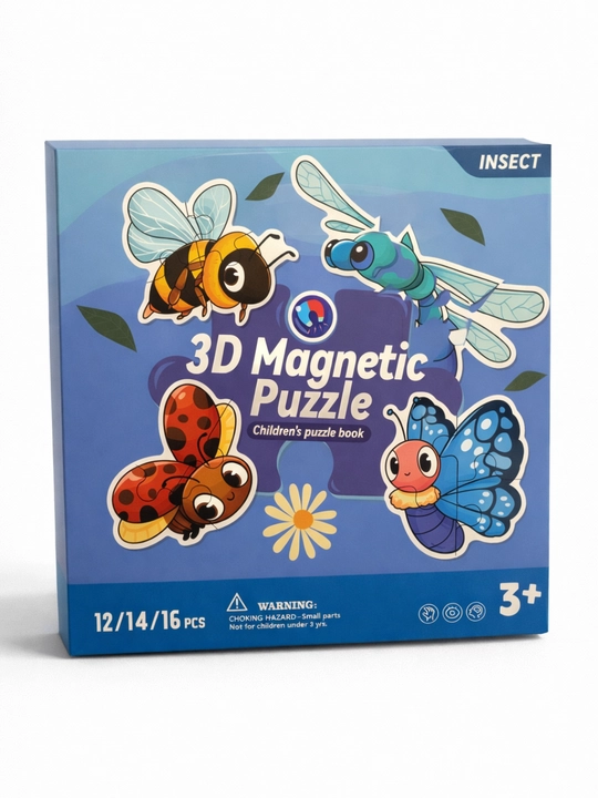 Развивающий детский 3D магнитный пазл в виде книги, 12–16 элементов
