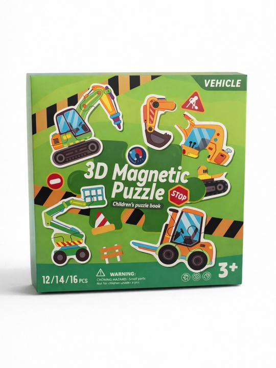 Развивающий детский 3D магнитный пазл в виде книги, 12–16 элементов