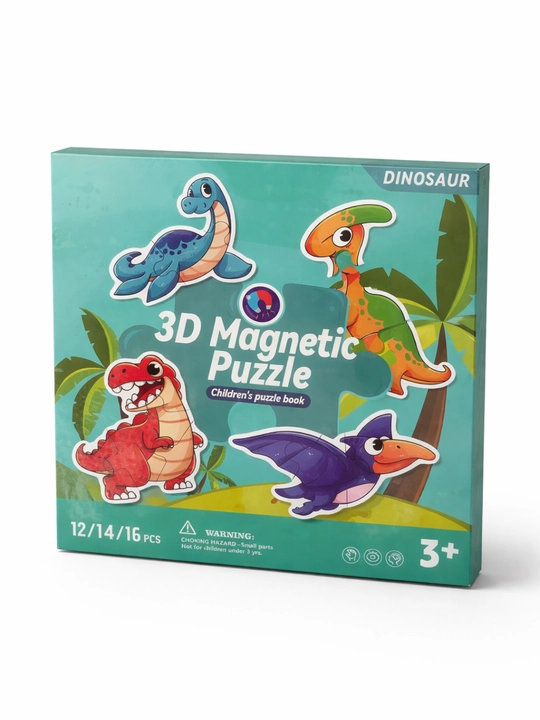 Развивающий детский 3D магнитный пазл в виде книги, 12–16 элементов