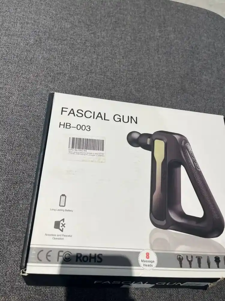 Перкуссионный массажер для тела HB-003: 32 скорости, 8 насадок, сенсорный LCD дисплей