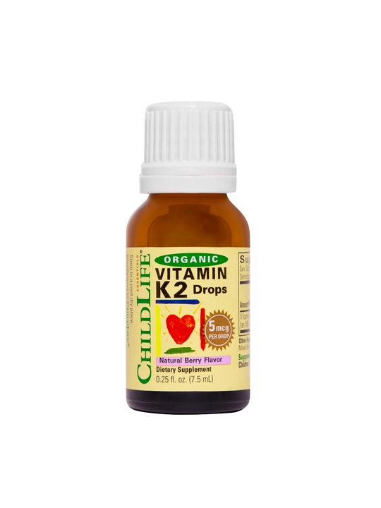 ChildLife Essentials, K2 organik vitamini tomchi shaklida, tabiiy rezavorlar, 5 mkg, 7,5 ml - 