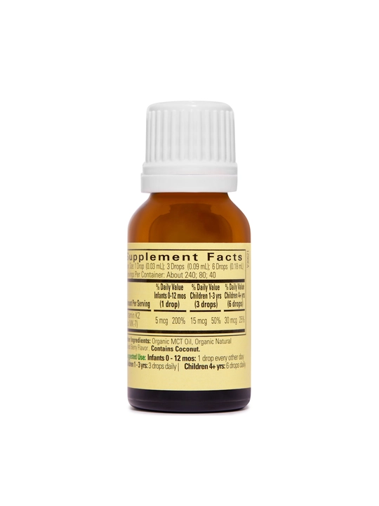 ChildLife Essentials, K2 organik vitamini tomchi shaklida, tabiiy rezavorlar, 5 mkg, 7,5 ml
