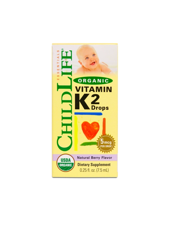 ChildLife Essentials, K2 organik vitamini tomchi shaklida, tabiiy rezavorlar, 5 mkg, 7,5 ml