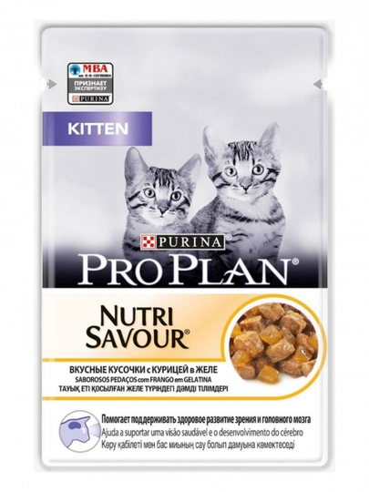 Влажный корм Pro Plan для котят с курицей в желе 85 грамм