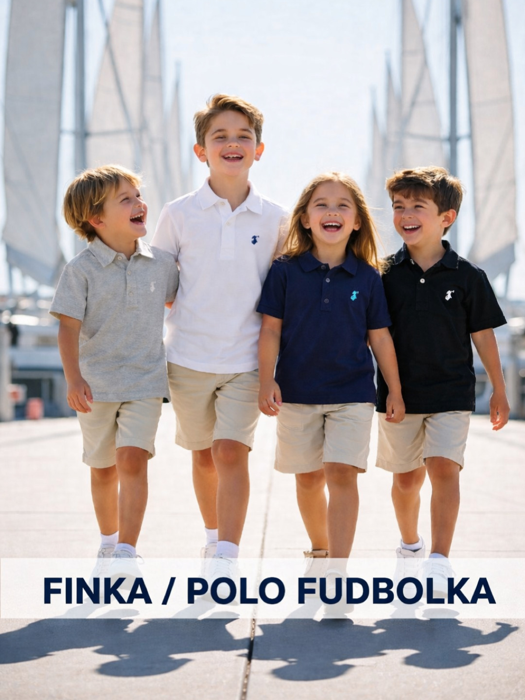 Oq Polo futbolka, polo finka, o‘g‘il bolalar va qizlar uchun finka, sport polo fudbolka - 