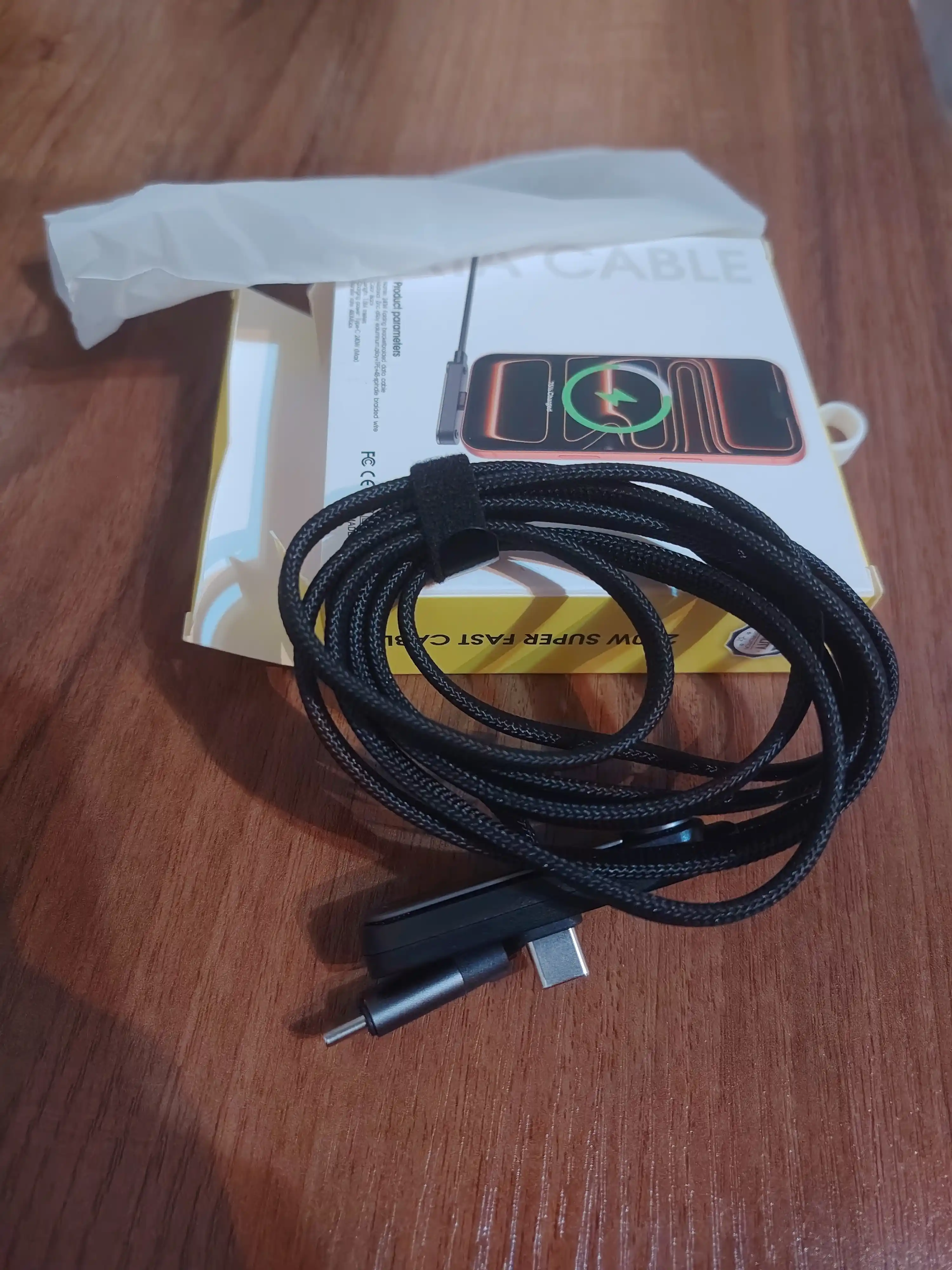 Кабель USB-C 240W PD угловой плетёный, быстрый зарядчик, игровая зарядка 