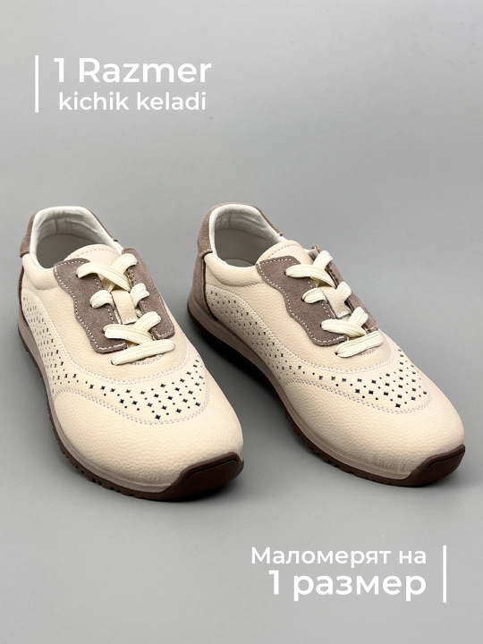 SOLINA ayollar krossovkalari yoz - kuz; tabiiy charm; 36-41, 1 razmerga kichik yuradi