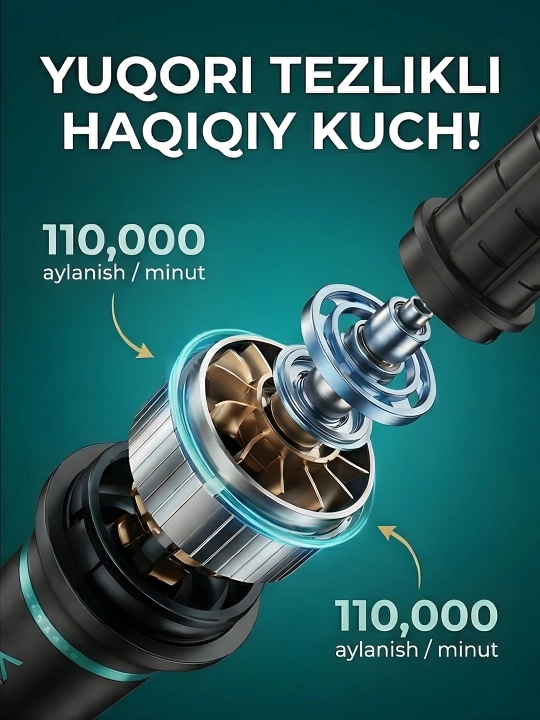 Styler VGR V-486, ko'p funksiyali, soch tarash uchun, qora, 8 ta moslama bilan