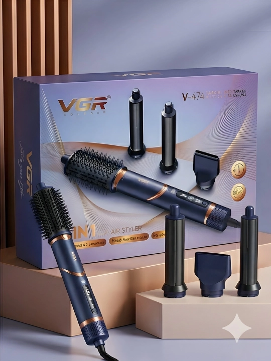 Ko'p funksiyali styler VGR V-474, 4 ta 1, soch turmagi uchun
