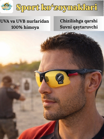 Спортивные поляризованные очки UV400, для бега, велосипеда, вождения, мужские, женские — GOLDENU-2052939-ЖЕЛТ