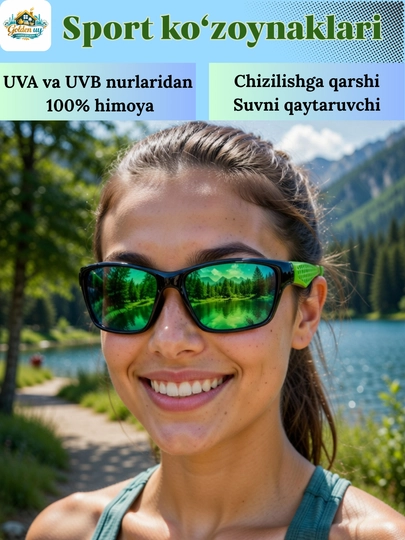Спортивные поляризованные очки UV400, для бега, велосипеда, вождения, мужские, женские — GOLDENU-2052939-ЗЕЛЕН