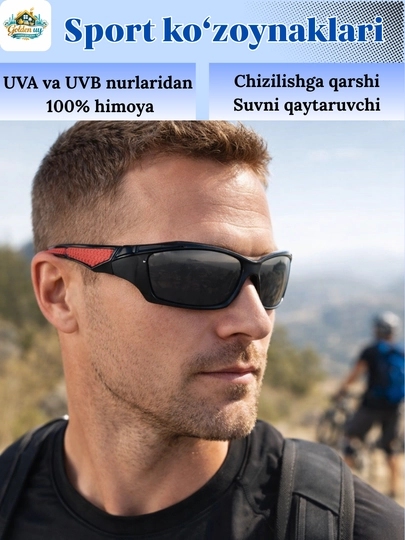 Спортивные поляризованные очки UV400, для бега, велосипеда, вождения, мужские, женские — GOLDENU-2052939-КРАСН