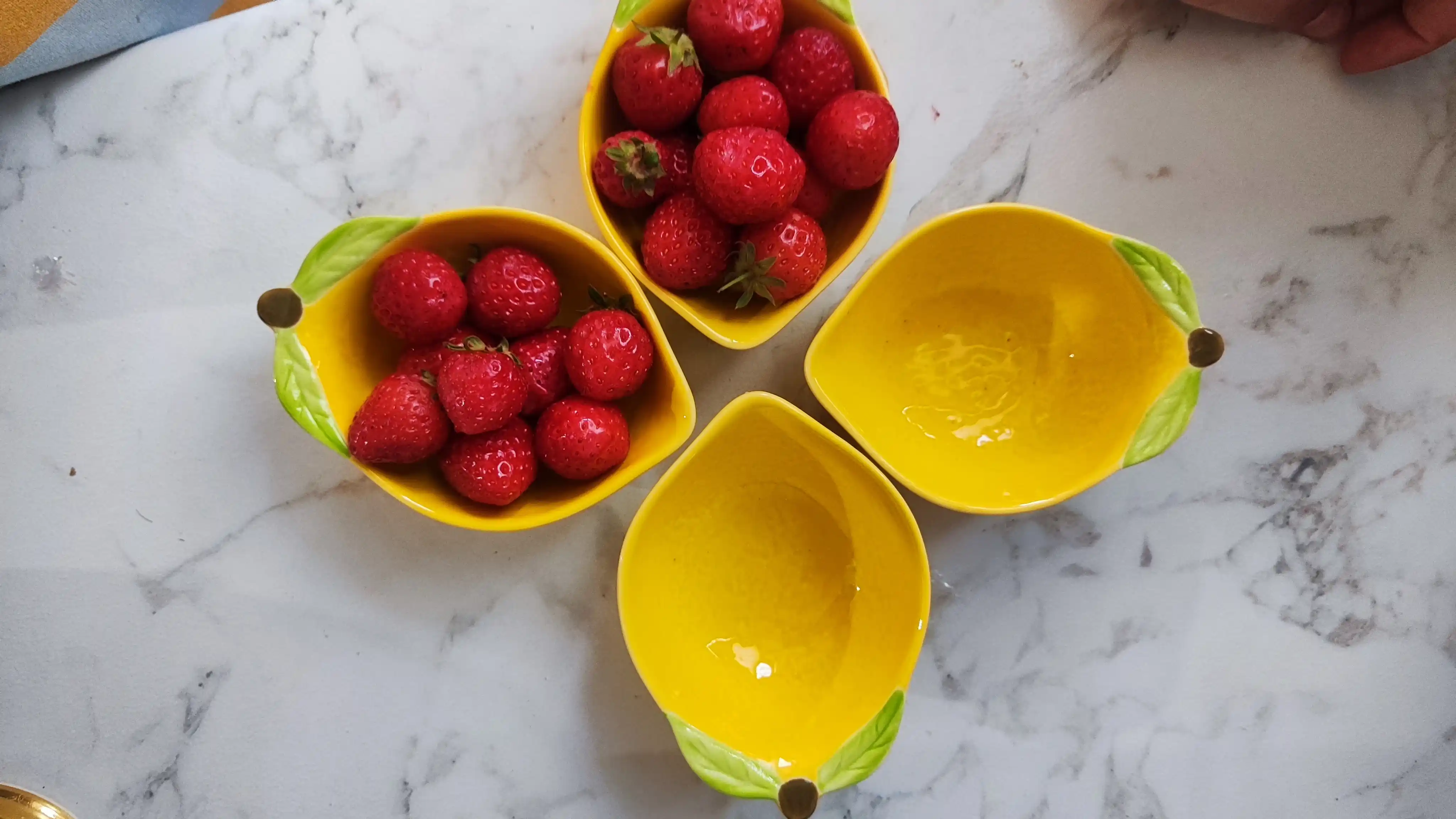 Seramika sosli qayiqlar "Limon", 2 dona