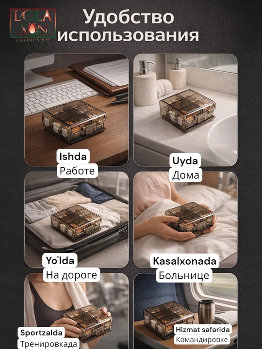 Таблетница, контейнер для лекарств и витаминов, органайзер для таблеток