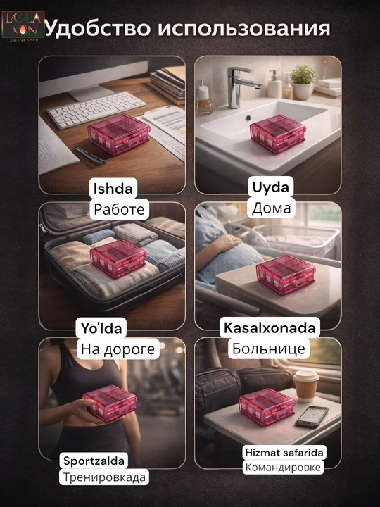 Таблетница, контейнер для лекарств и витаминов, органайзер для таблеток