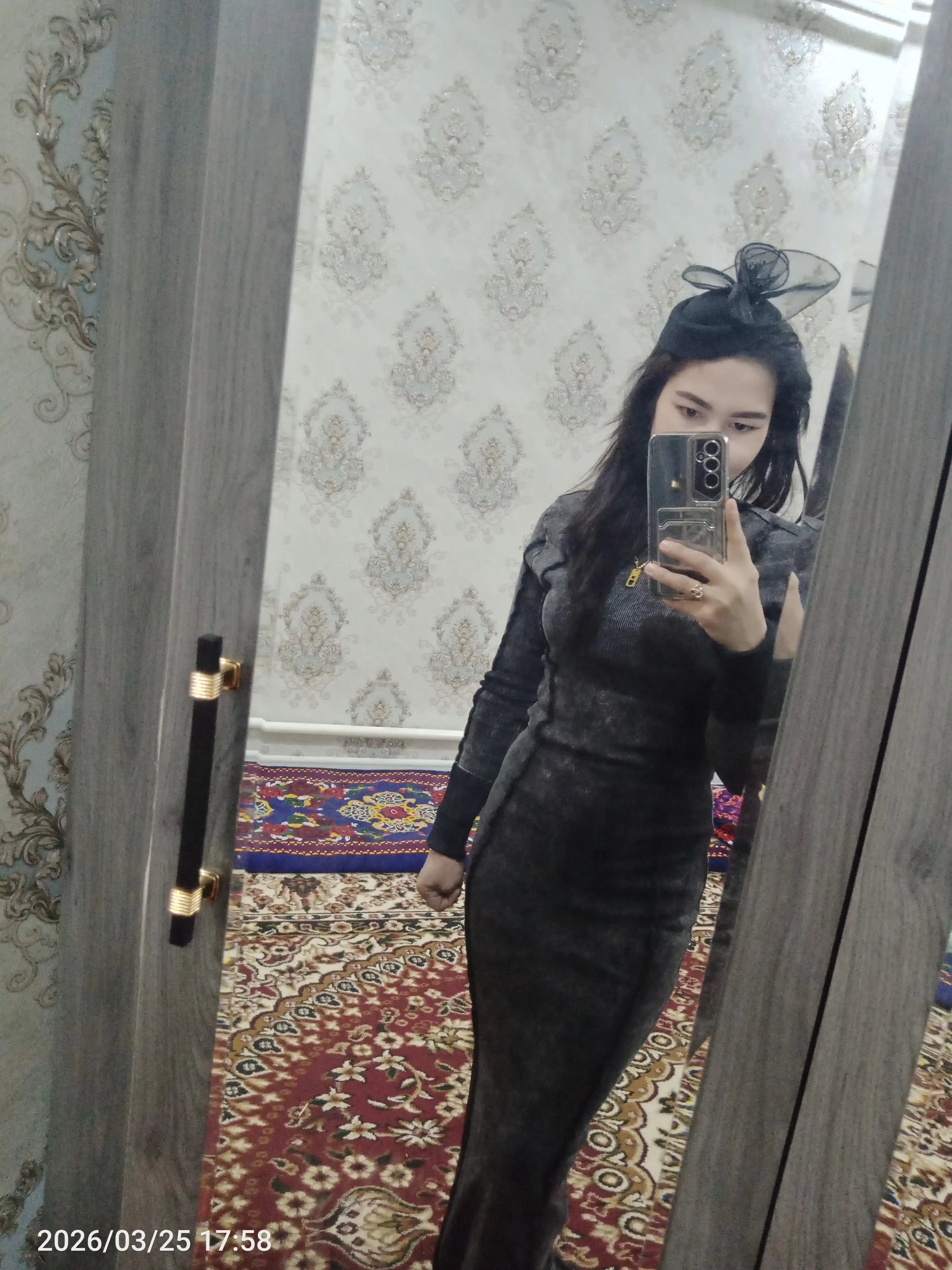 Платье женское длинное, варенка, круглый вырез, ГРЕТА