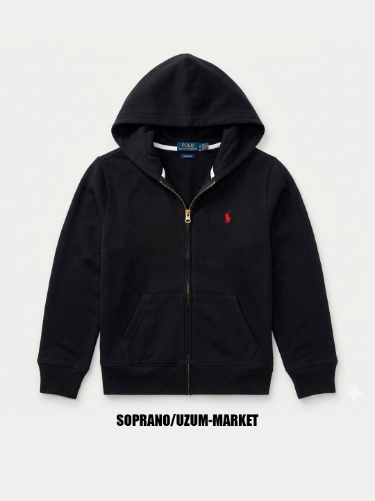 Erkaklar va ayollar uchun Ralph Lauren, kapyushonli va molniyali xudi, zip, kurtka, S–3XL