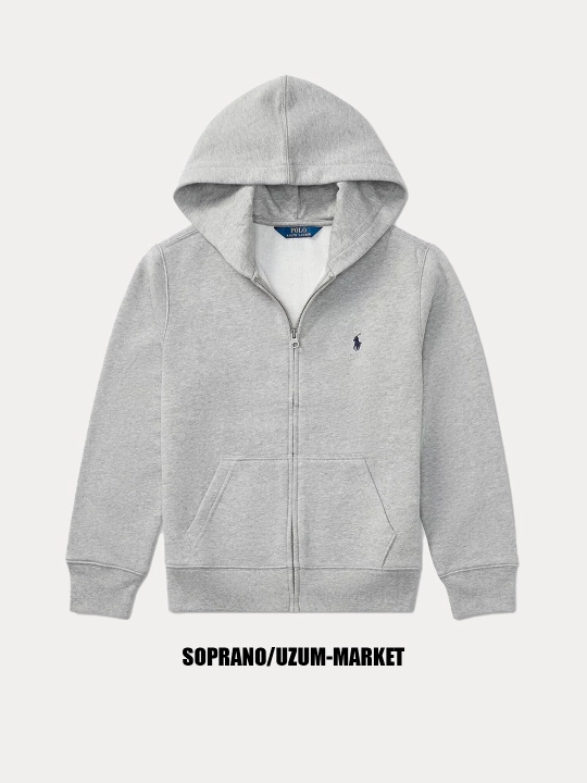 Erkaklar va ayollar uchun Ralph Lauren, kapyushonli va molniyali xudi, zip, kurtka, S–3XL