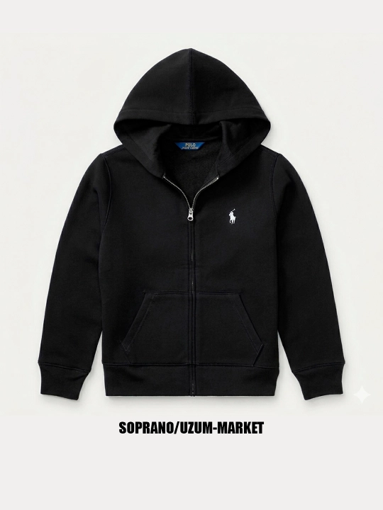 Erkaklar va ayollar uchun Ralph Lauren, kapyushonli va molniyali xudi, zip, kurtka, S–3XL