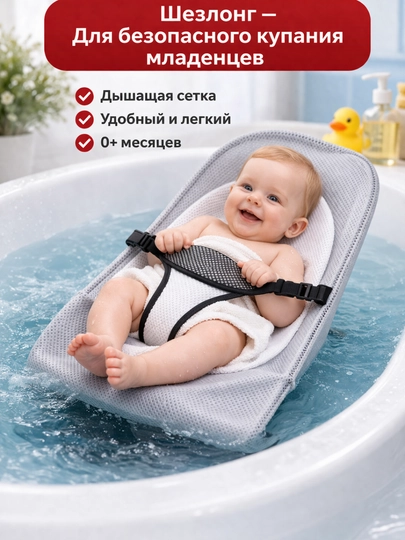 Детская качалка для младенцев,Шезлонг для младенцев — ENJOYBA-SHEZM4VAM3-СЕРЕБРН