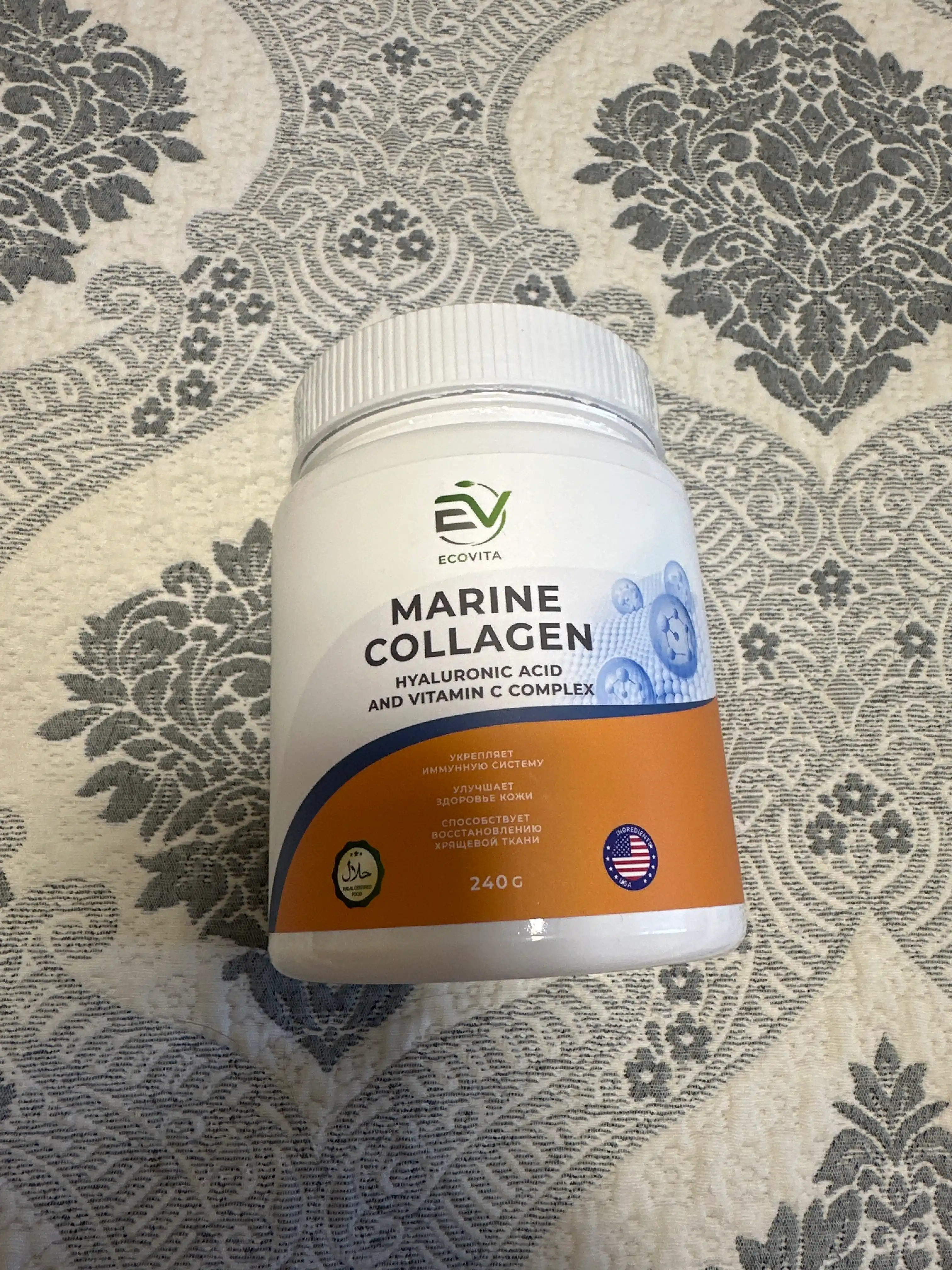 Kollagen kukun ko‘rinishidagi ECOVITA - teri, soch va bo‘g‘imlar uchun, 240 g