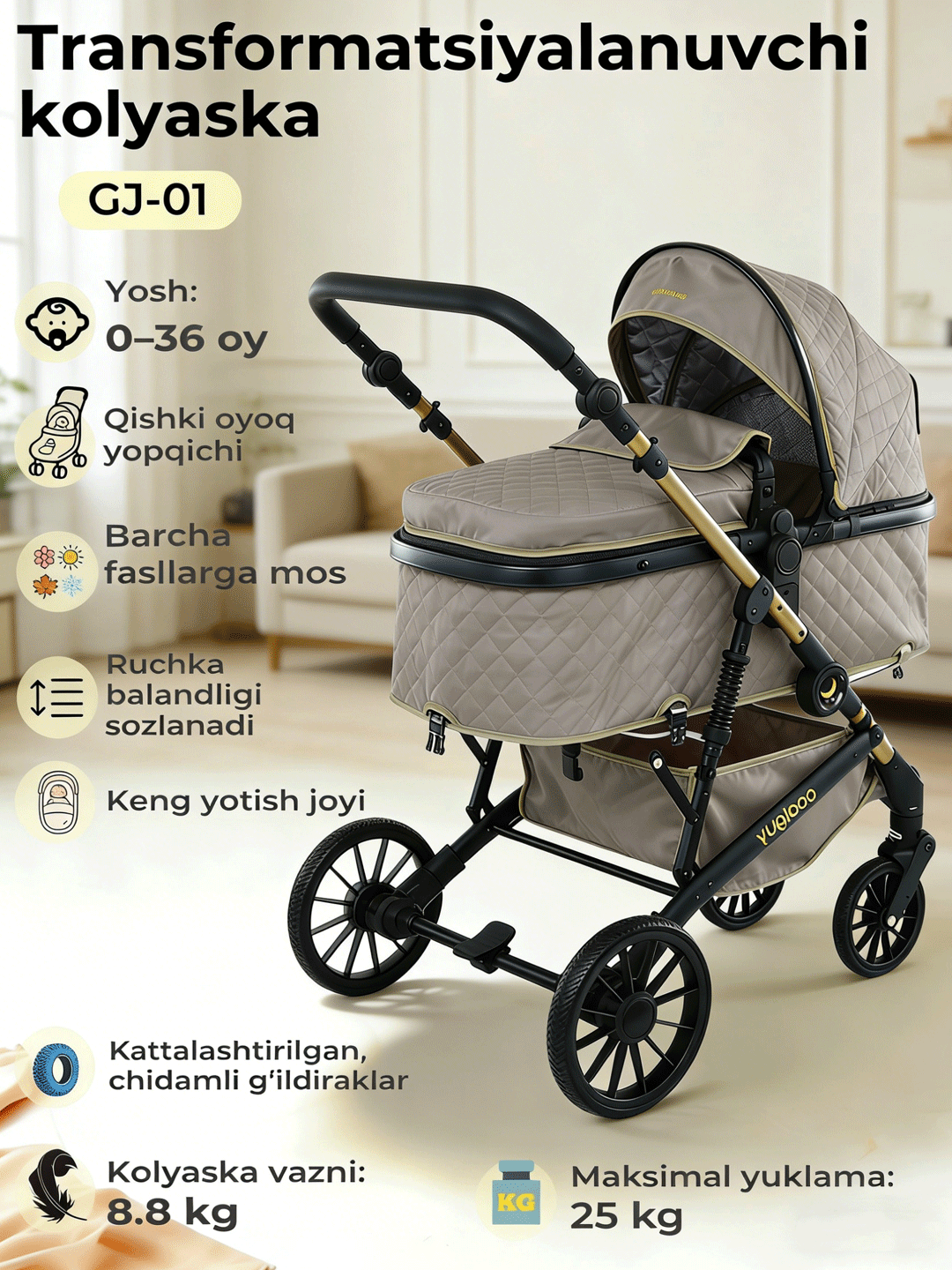 2 tasi 1 da bolalar aravachasi, ikki tomonga yuradi, qishki yopqich, sozlanadi - 