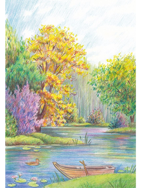 Sketch rang berish uchun (rangli qalamlar bilan) 29.5 x 20.5 sm "FREYA" "Kuzgi kayfiyat"