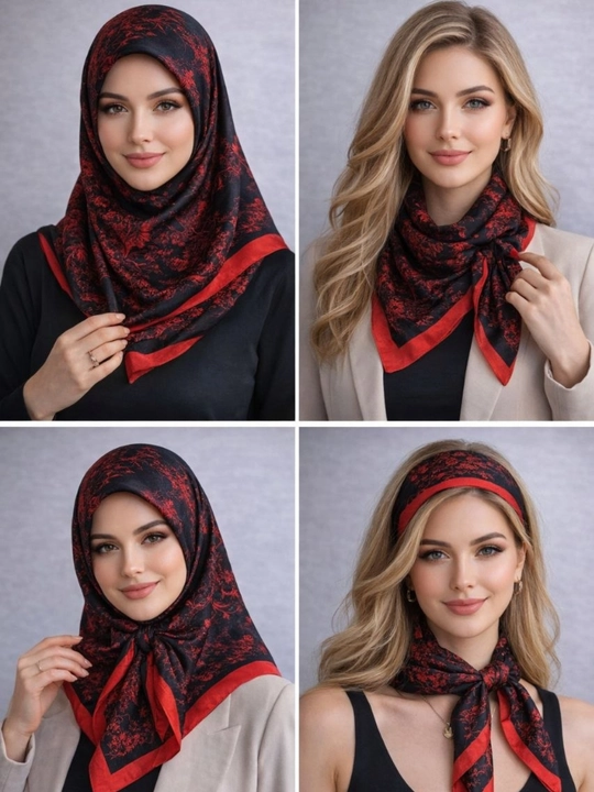 Ayollar romoli, ayollar sharf, hijob ro‘mol, bahor-yoz uchun romol, romol, 80х80 o'lchamda