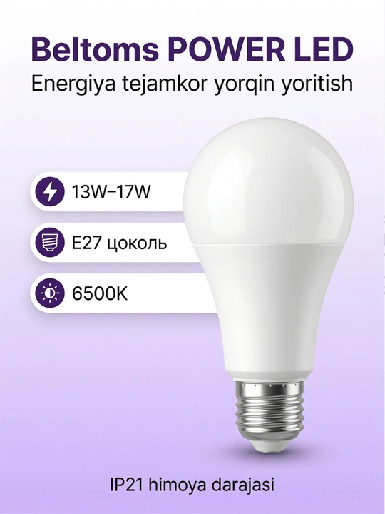 LED Lampochka E27 Energiya Tejamkor LED Lampa Uy va Ofis Uchun - 