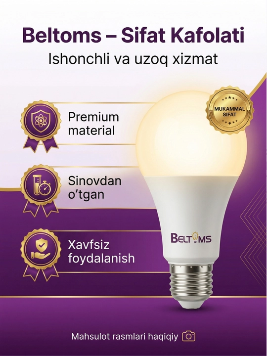 LED Lampochka E27 Energiya Tejamkor LED Lampa Uy va Ofis Uchun