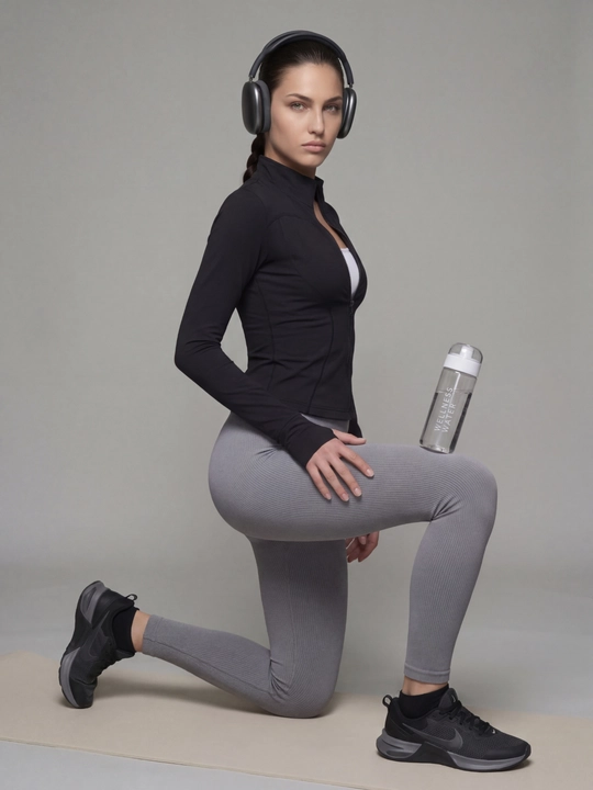 Ayollar uchun rashgard zipli fitness va sport uchun uzun yengli