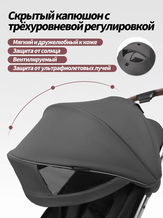 Детская коляска прогулочная, складная, со спальным местом и перекидной ручкой