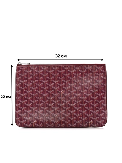 Унисекс клатч-конверт в стиле Goyard, 32×22 см / 42×30 см, трёхцветный — 0214234-QIZILGOYARD-БАГРОВ